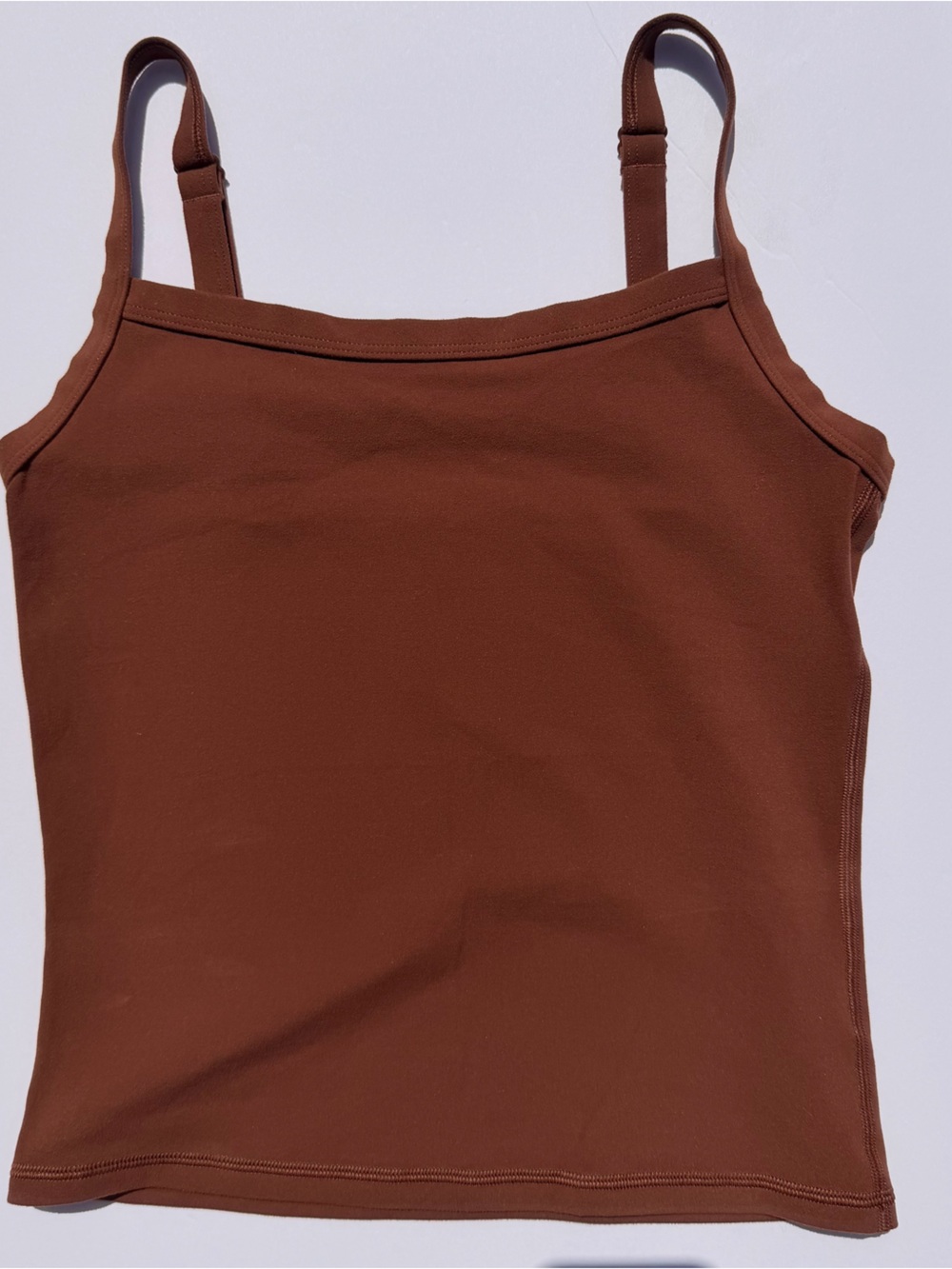 Aritzia Slim Strap Tank Top - Chestnut Brown